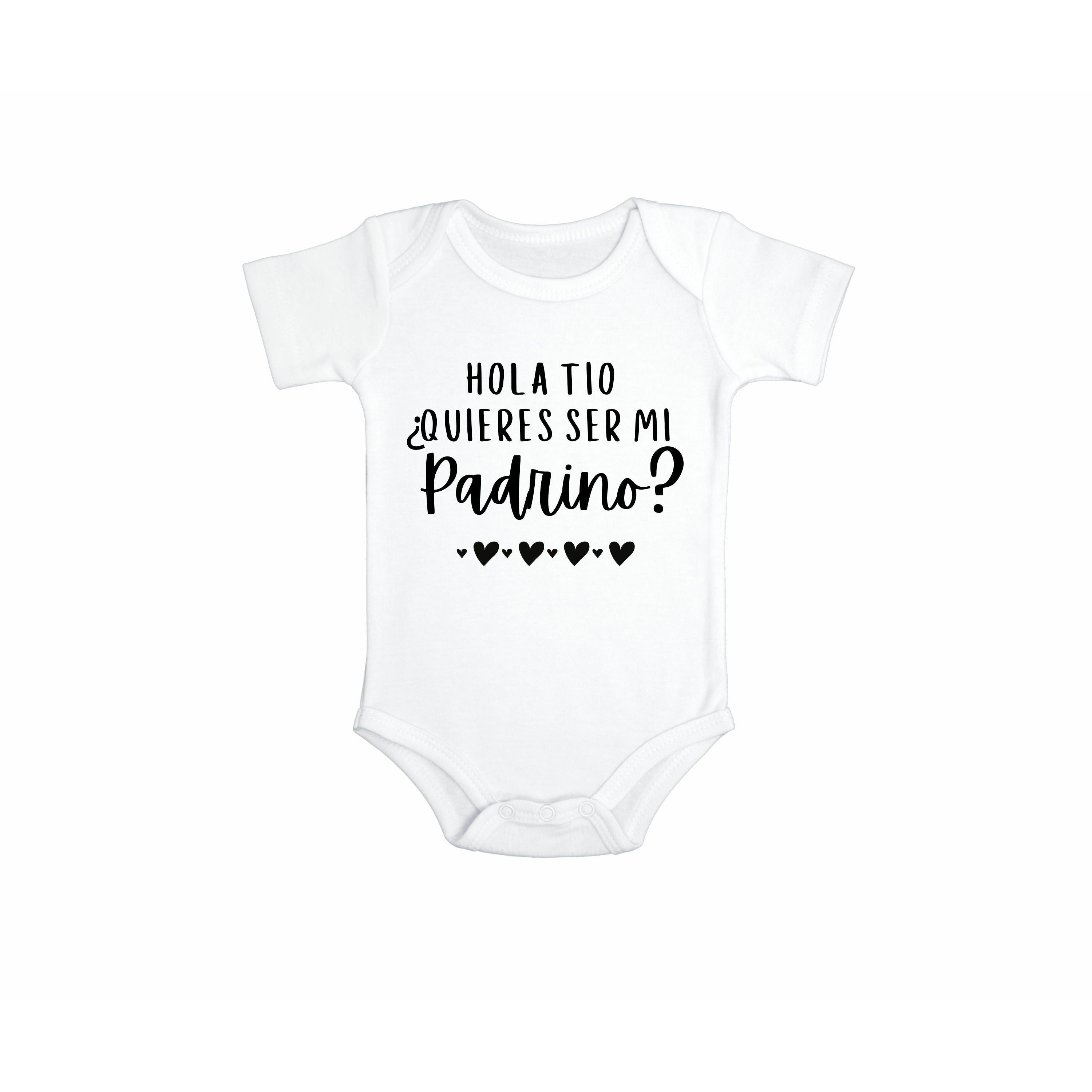 Hola Tio Quieres Ser Mi Padrino Baptism Onesie in Spanish - Nene ...