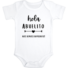 Load image into Gallery viewer, Hola Abuelito Baby Pregnancy Announcement Bodysuit
