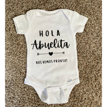 Load image into Gallery viewer, Hola Abuelita Baby Pregnancy Announcement Bodysuit