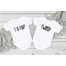 Load image into Gallery viewer, T is for Twins Baby Bodysuits (Set of 2)
