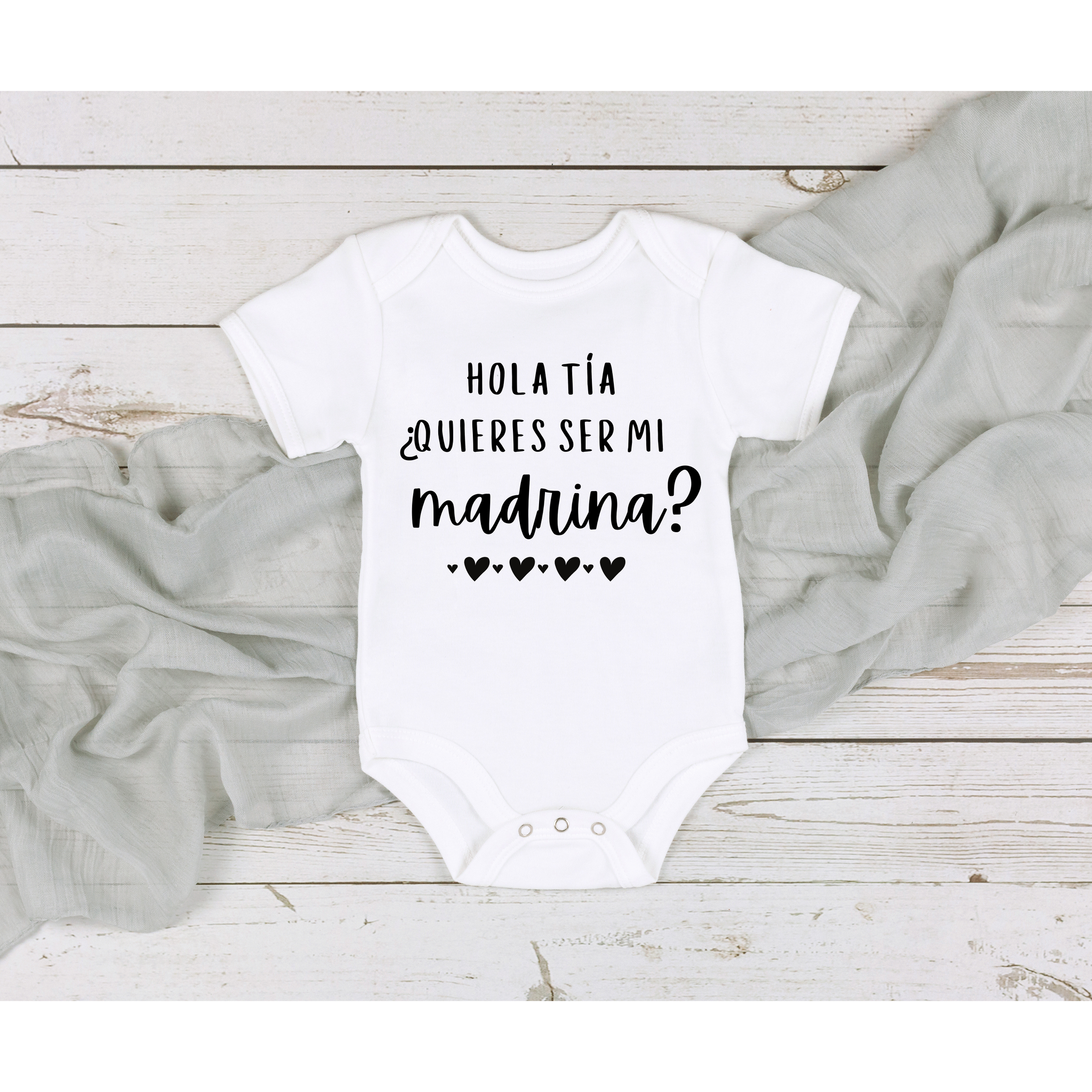 Hola Tia Quieres Ser Mi Madrina Baptism Onesie in Spanish – Nene Glamour  Store