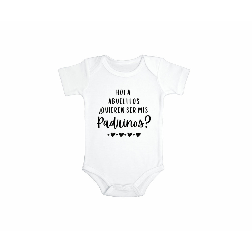 Hola Abuelitos Quieren Ser Mis Padrinos? Baby Bodysuit