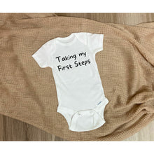 Load image into Gallery viewer, Taking my First Steps Baby Bodysuit
